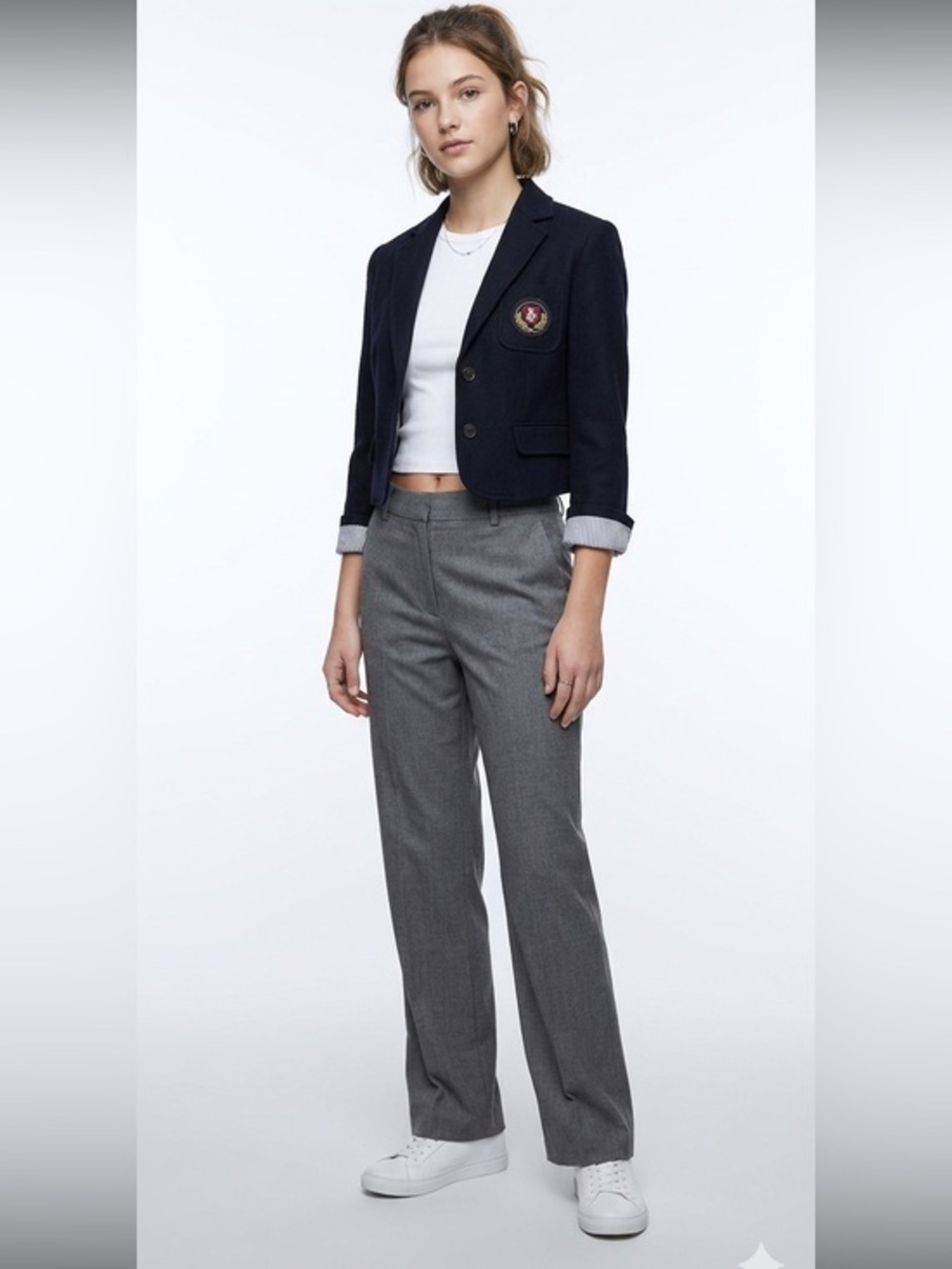 New Abercrombie | Navy Wool Blend School Boy Blazer